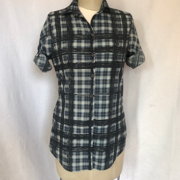 Burberry Brit blouse blue/black button up blouse - Picture 4 of 8